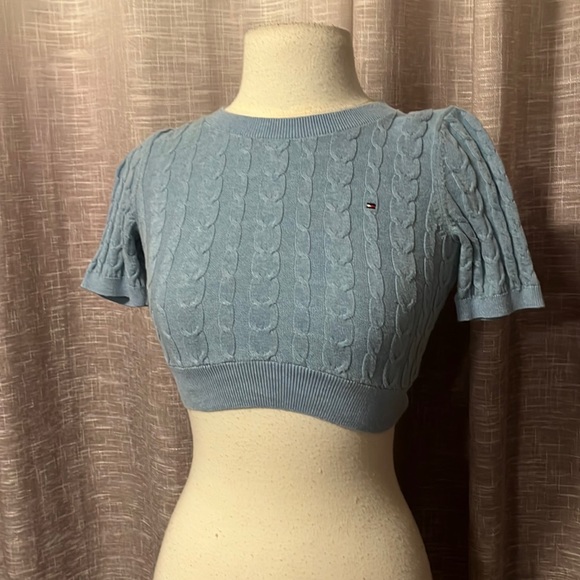 Tommy Hilfiger blue cropped sweater - Picture 1 of 3